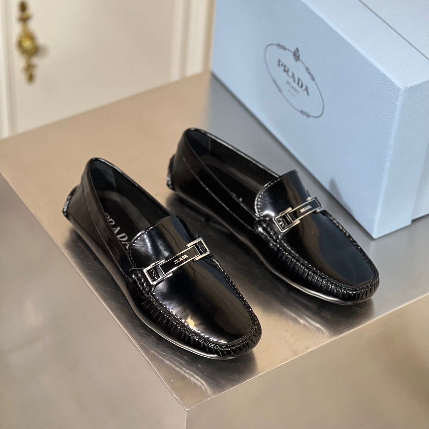 Prada Saffiano Leather Driver Loafers Size 39-45   5-Style