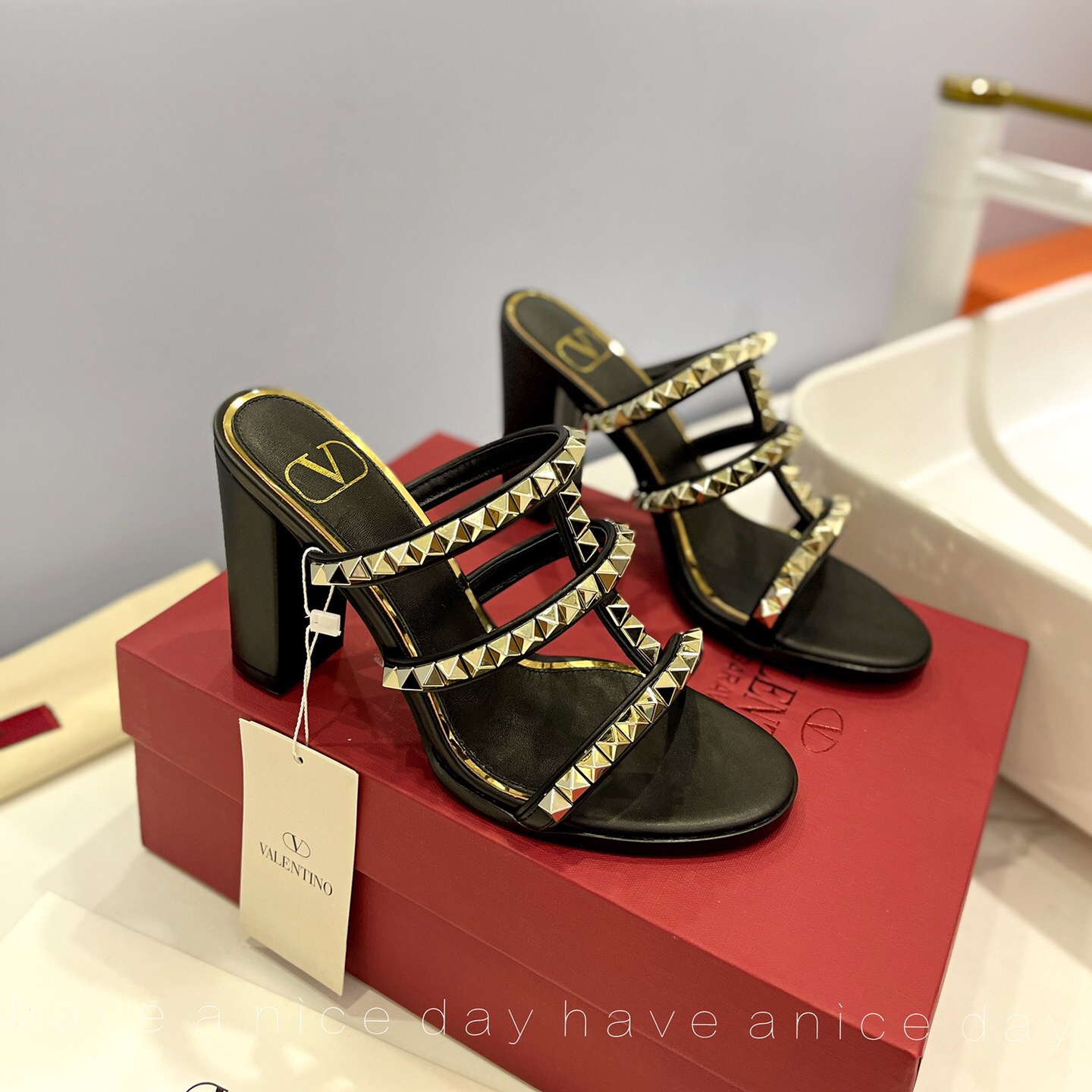 Valentino Rockstud Calfskin Leather Pumps Size 35-41 5-Color