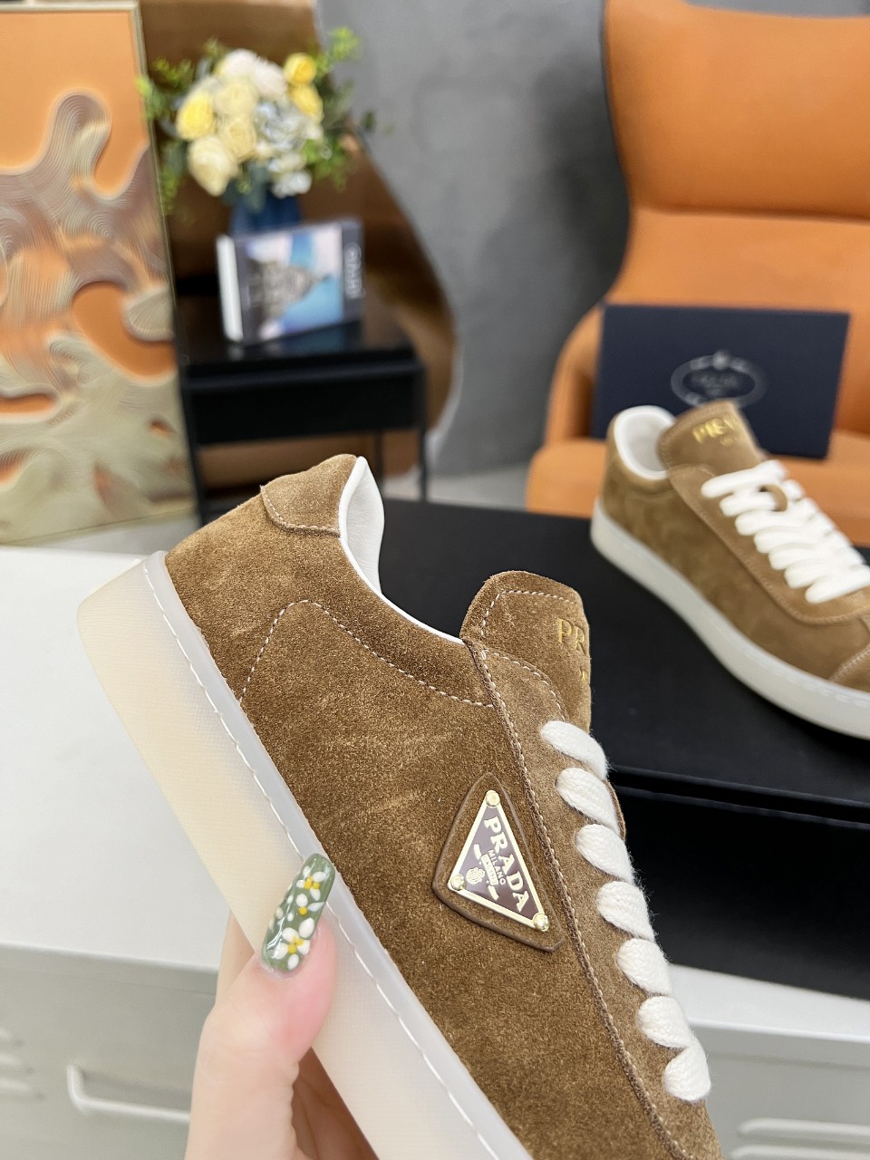 Prada Lane Deer Leather Sneakers Size 36-45