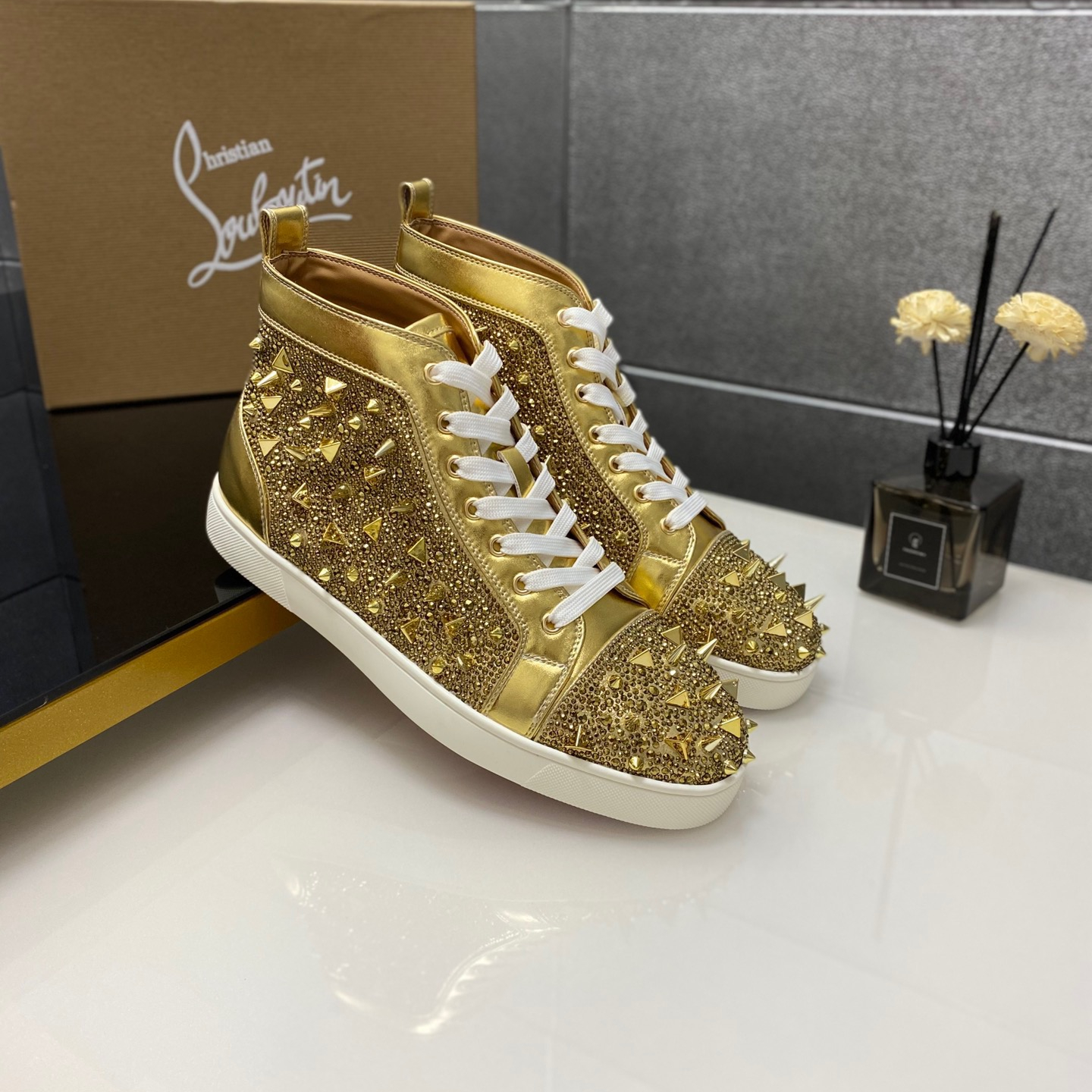 Christian Louboutin Lou Pik Pik High-Top Sneaker Size 36-46  6-Color