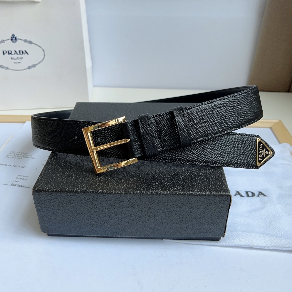 Prada Men/Women Belt Width 3.5cm