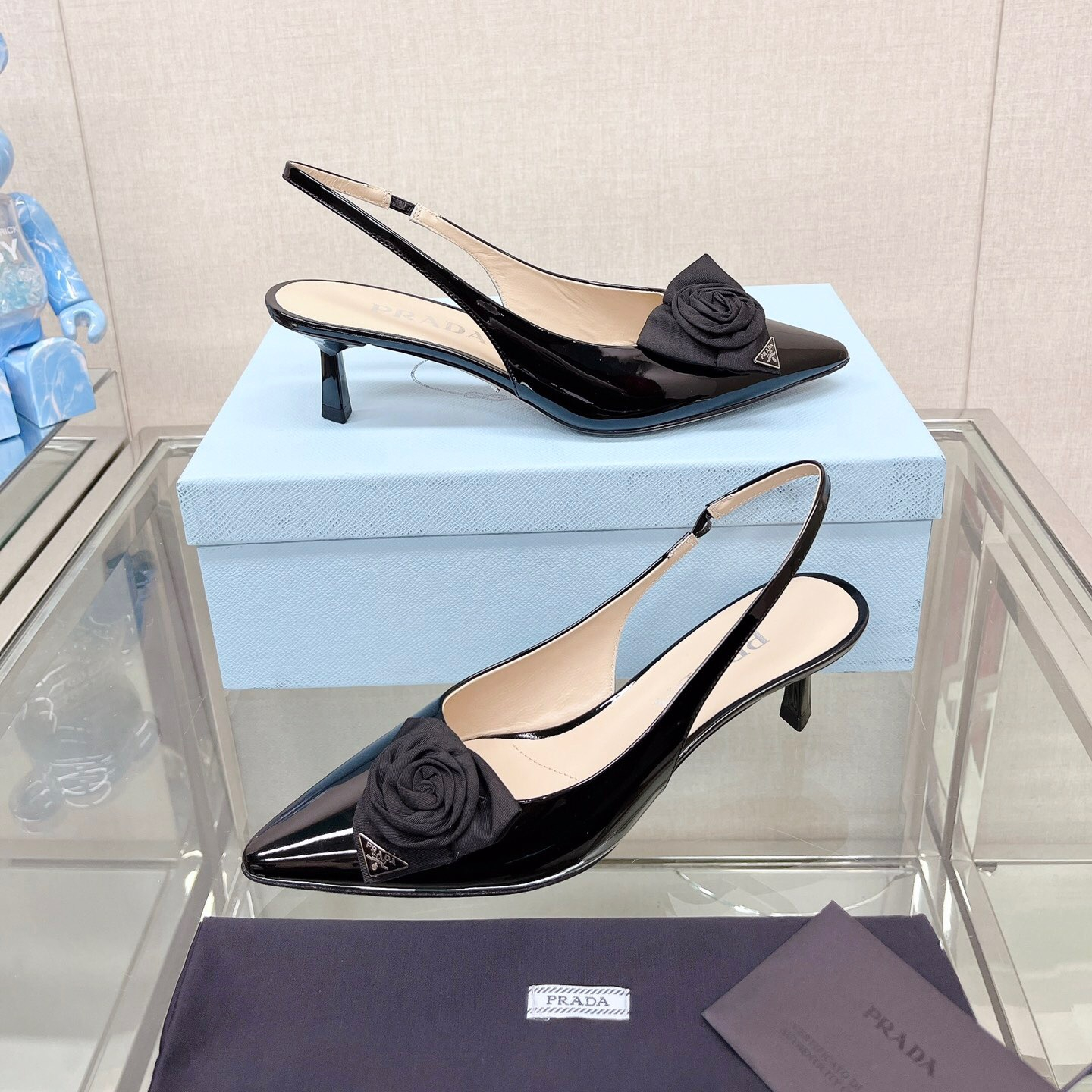 Prada Brushed Leather Slingback Pumps Size 35-40 2-Color