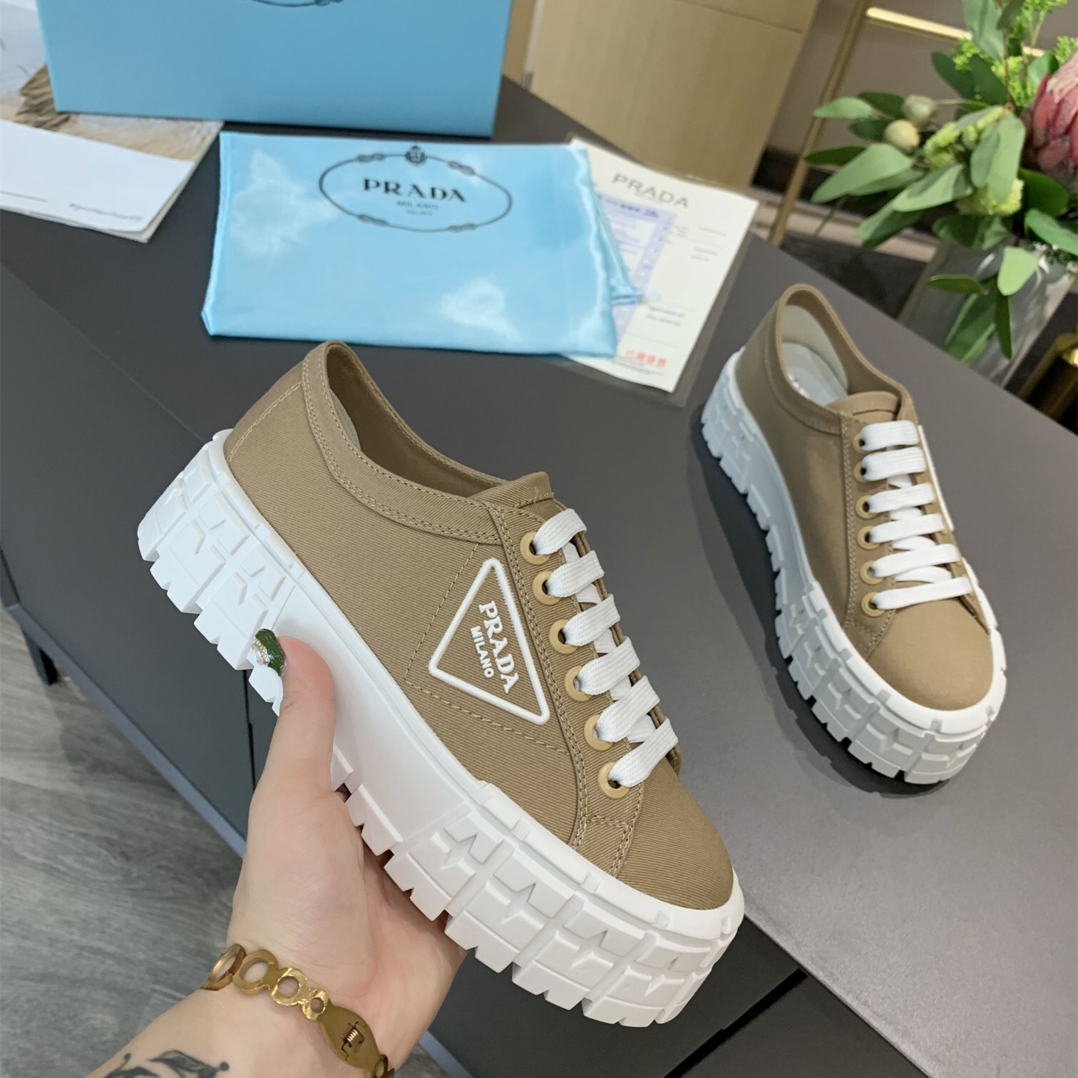 Prada 2024 New Double Wheel Re-Nylon gabardine Sneaker Size 36-41