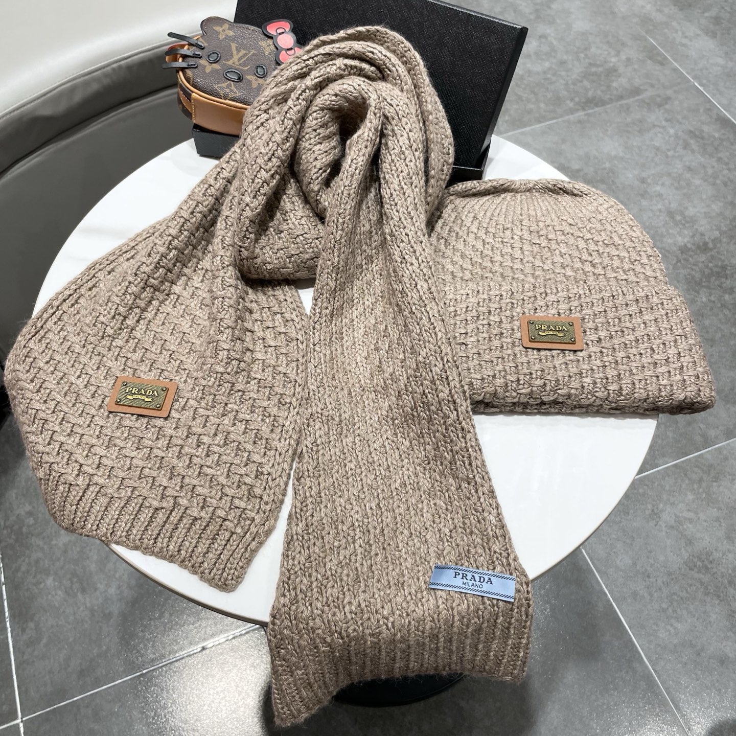 Prada Knitted Hat+Scarf