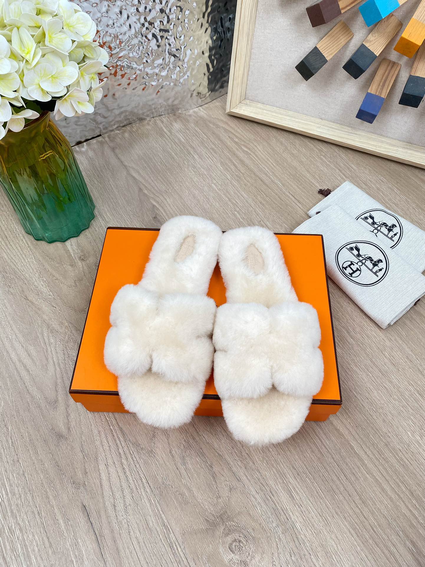 Hermes 23fw Women Winter Slippers Size 36-40