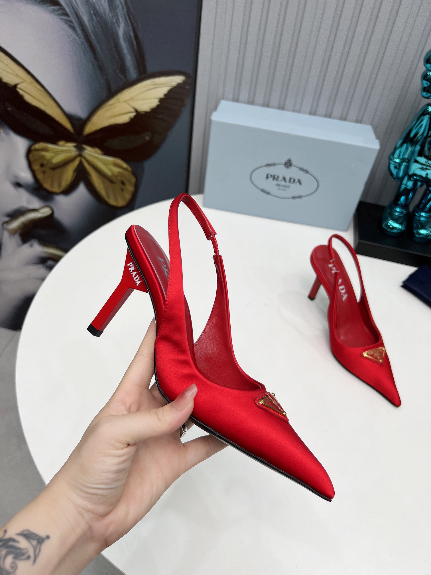 Prada Brushed Leather Slingback Pumps Size 35-41