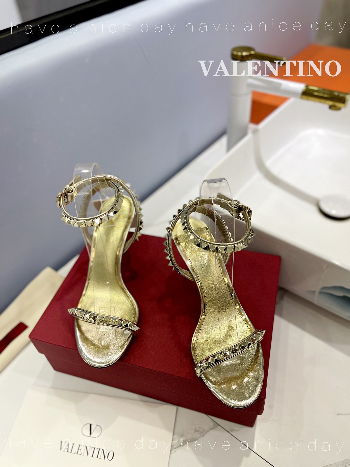 Valentino Rockstud Goatskin Pumps Size 35-41 4-Color