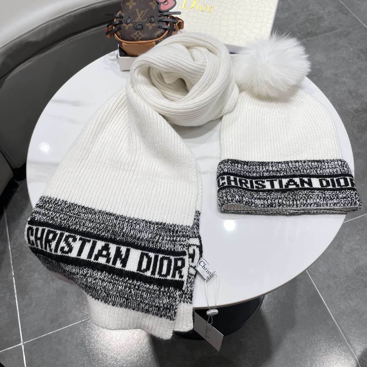 Dior Knitted Hat+Scarf