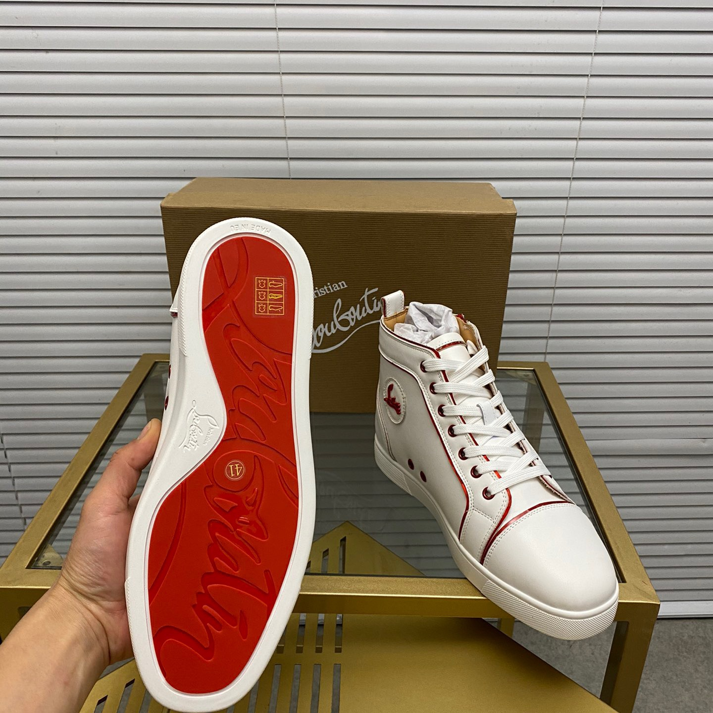 Christian Louboutin Louis the Lips High-Top Sneaker Size 36-46