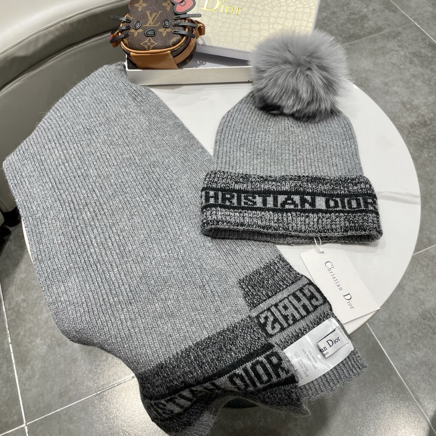 Dior Knitted Hat+Scarf