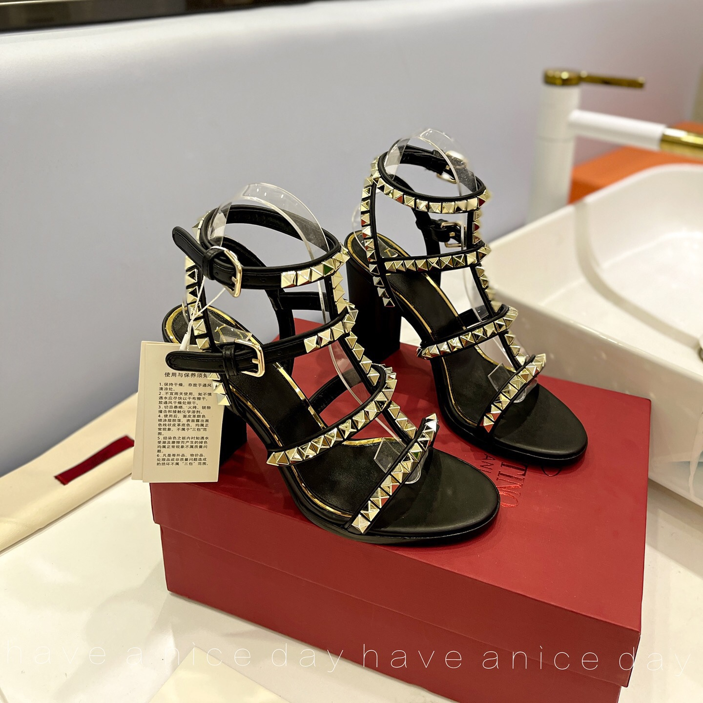 Valentino Rockstud Ankle Strap Pumps Size 35-41 5-Color