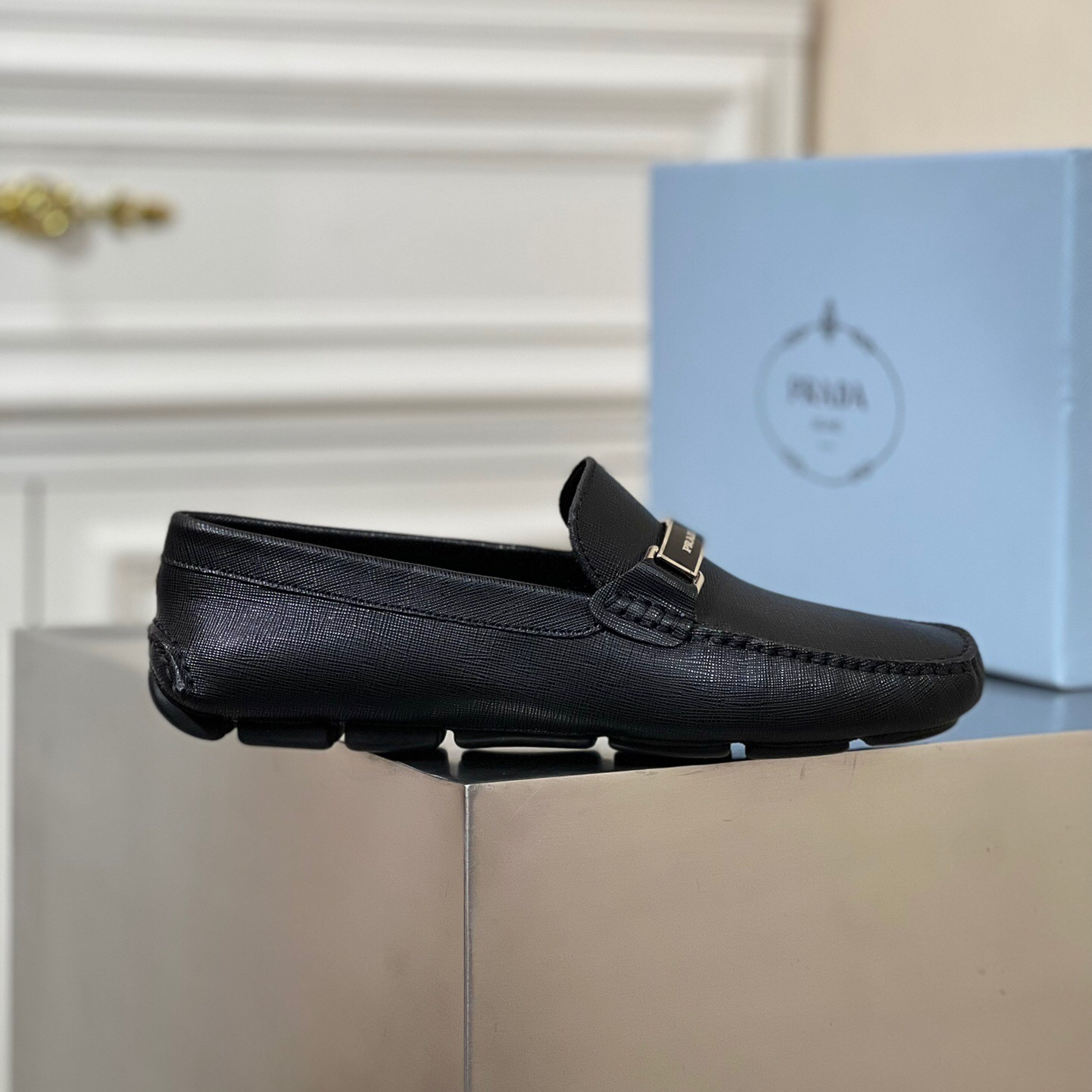 Prada Saffiano Leather Driver Loafers Size 39-45   5-Style