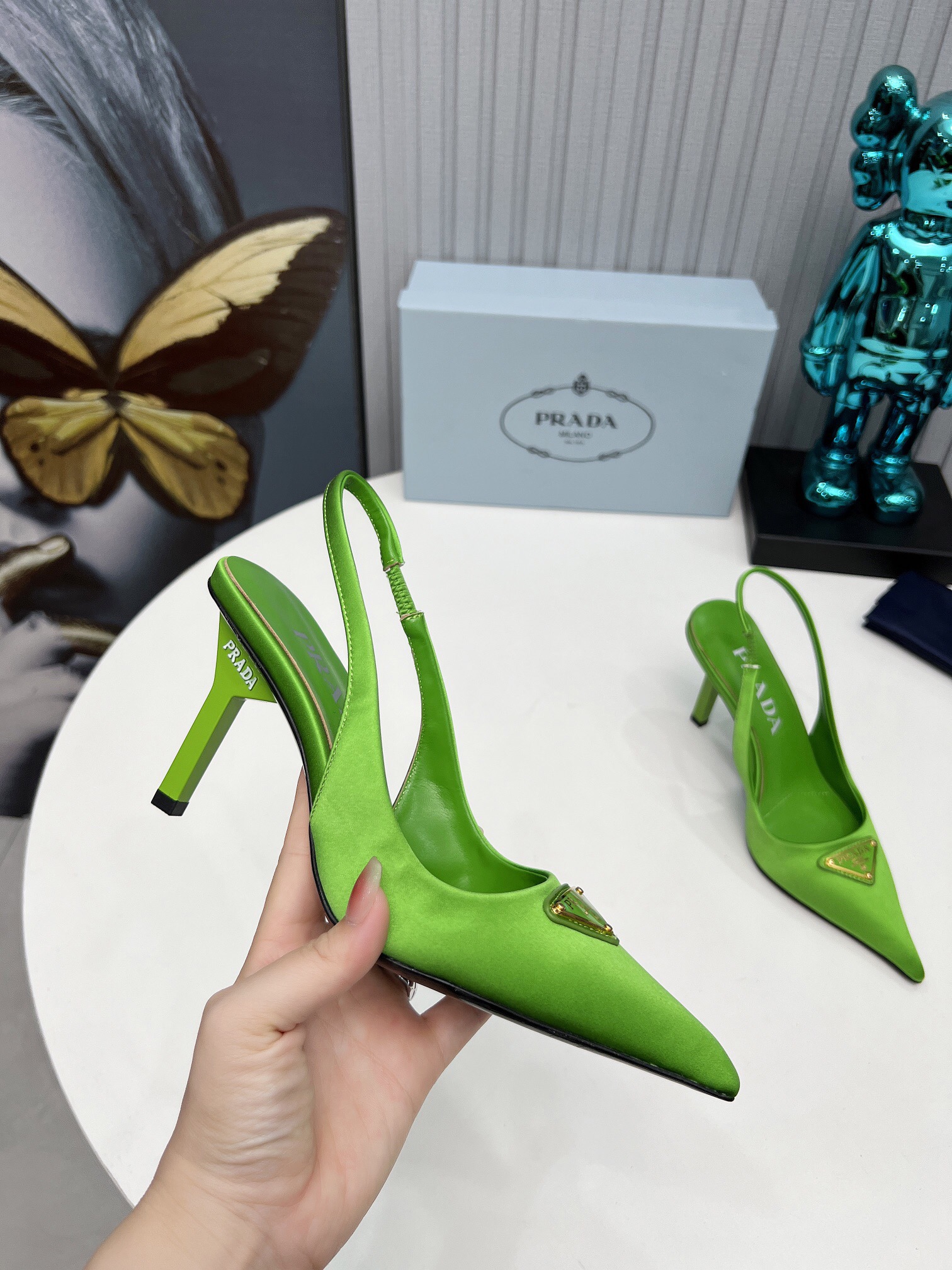 Prada Brushed Leather Slingback Pumps Size 35-41