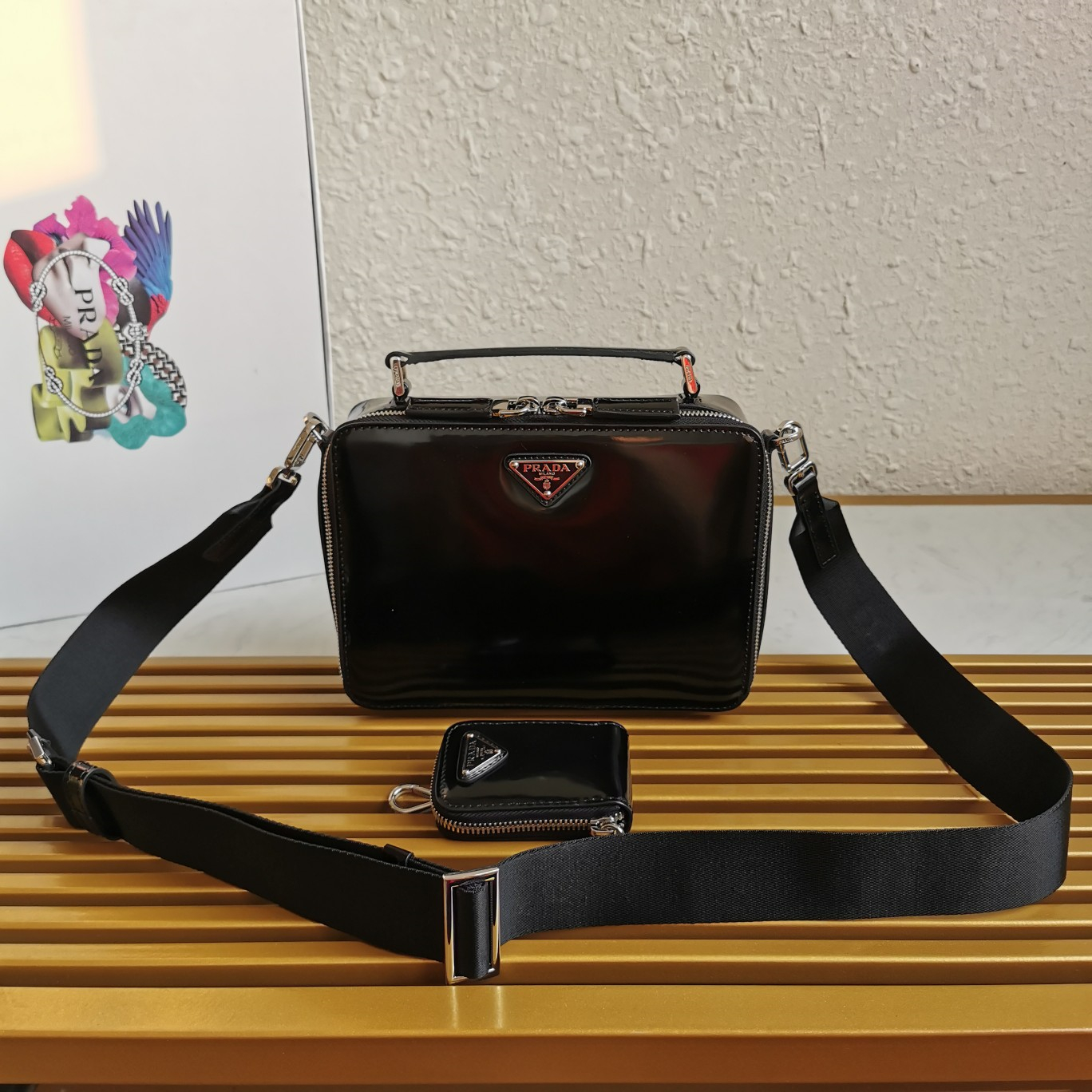 Prada 2VH069 Brique Leather Bags for Men Size 22*16*6cm