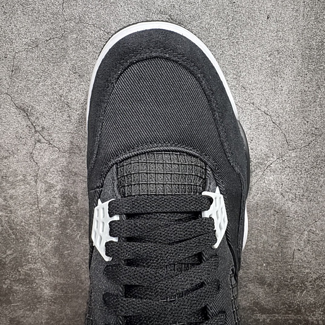 Nike Air Jordan 4 Retro Black Canvas Sneakers Shoes Gr. 36-46