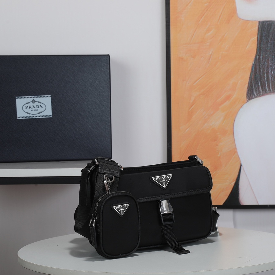Prada 2VH133 Re-Nylon and Saffiano Leather Shoulder Bags Size 22*16*5cm