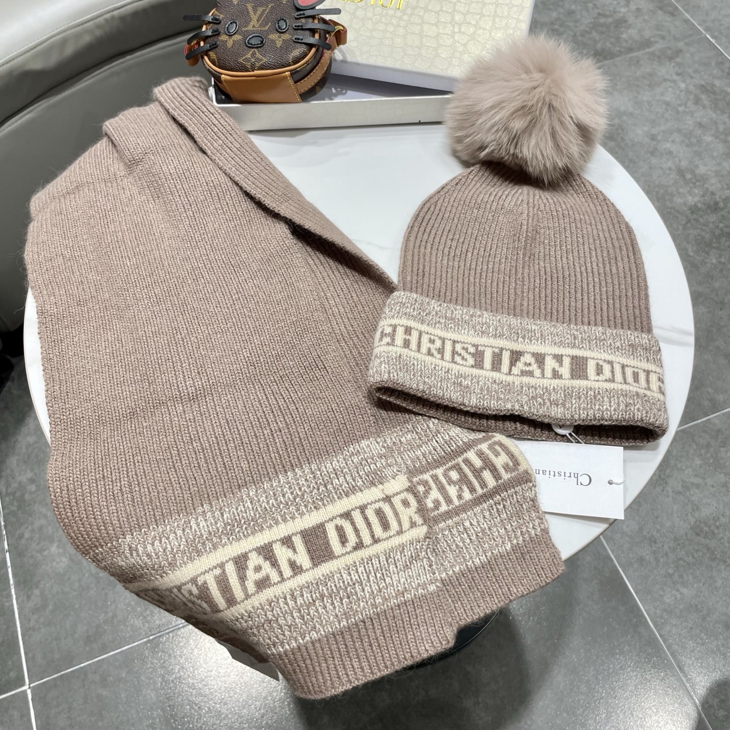 Dior Knitted Hat+Scarf