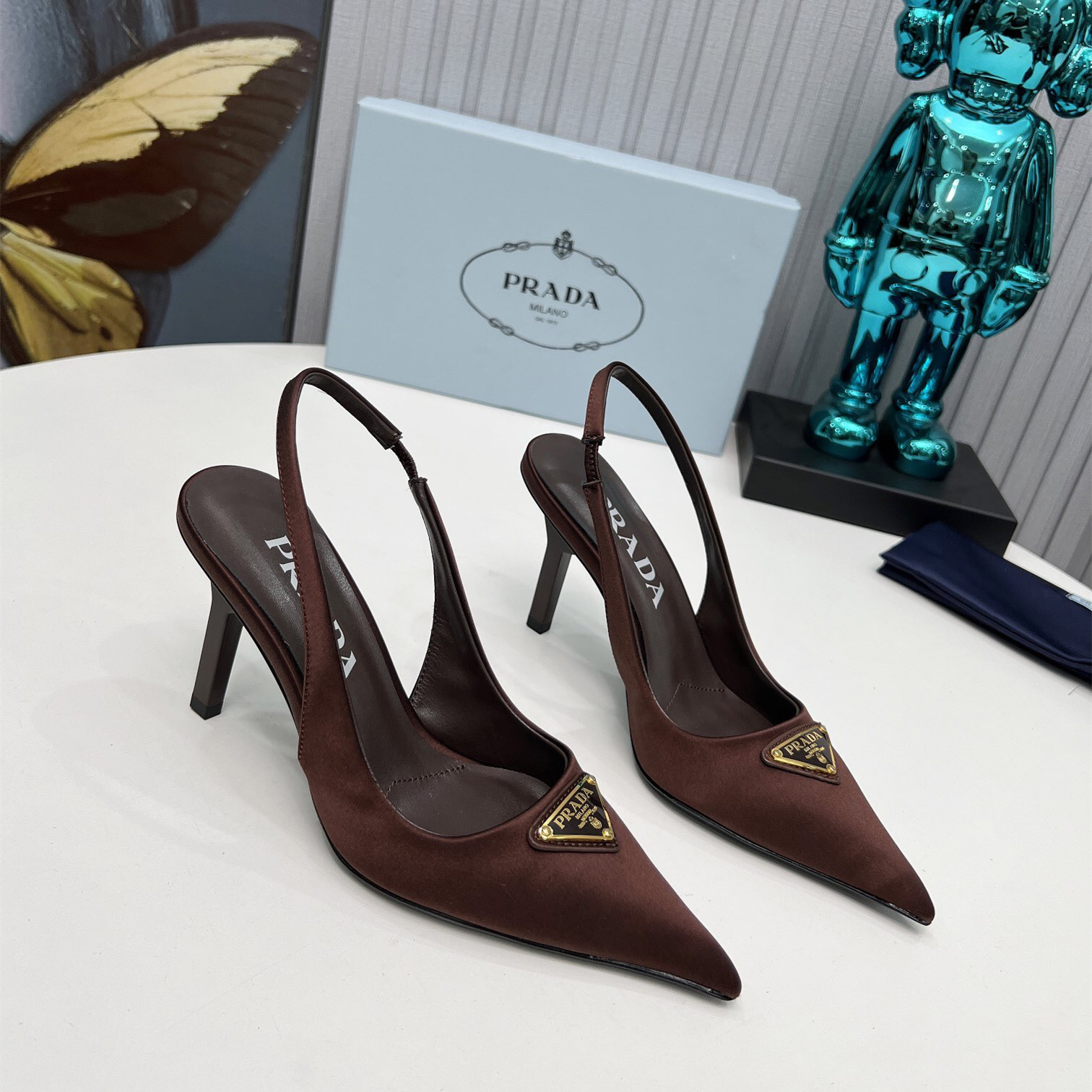 Prada Brushed Leather Slingback Pumps Size 35-41