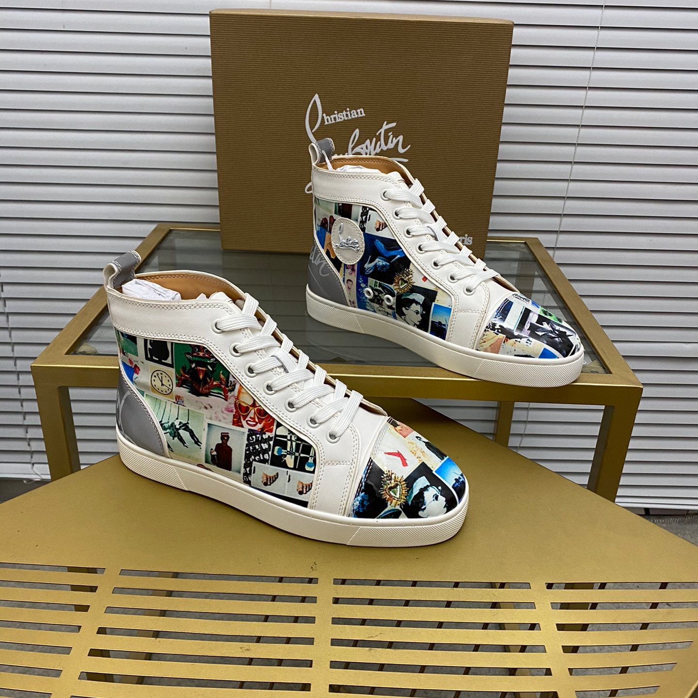 Christian Louboutin Fun Louis High-Top Sneaker Size 36-46  4-Color