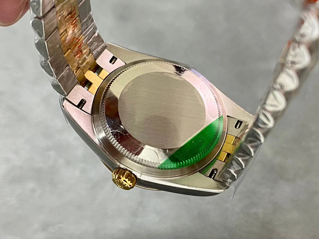 DATEJUST 31MM GOLD STEEL DIAMOND NUMERALS GREEN DIAL