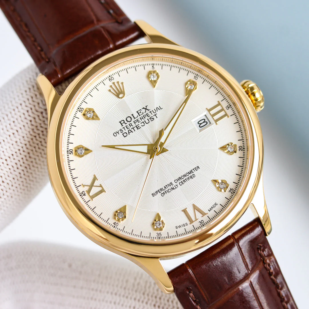 Rolex Datejust 40mm Gold Leather