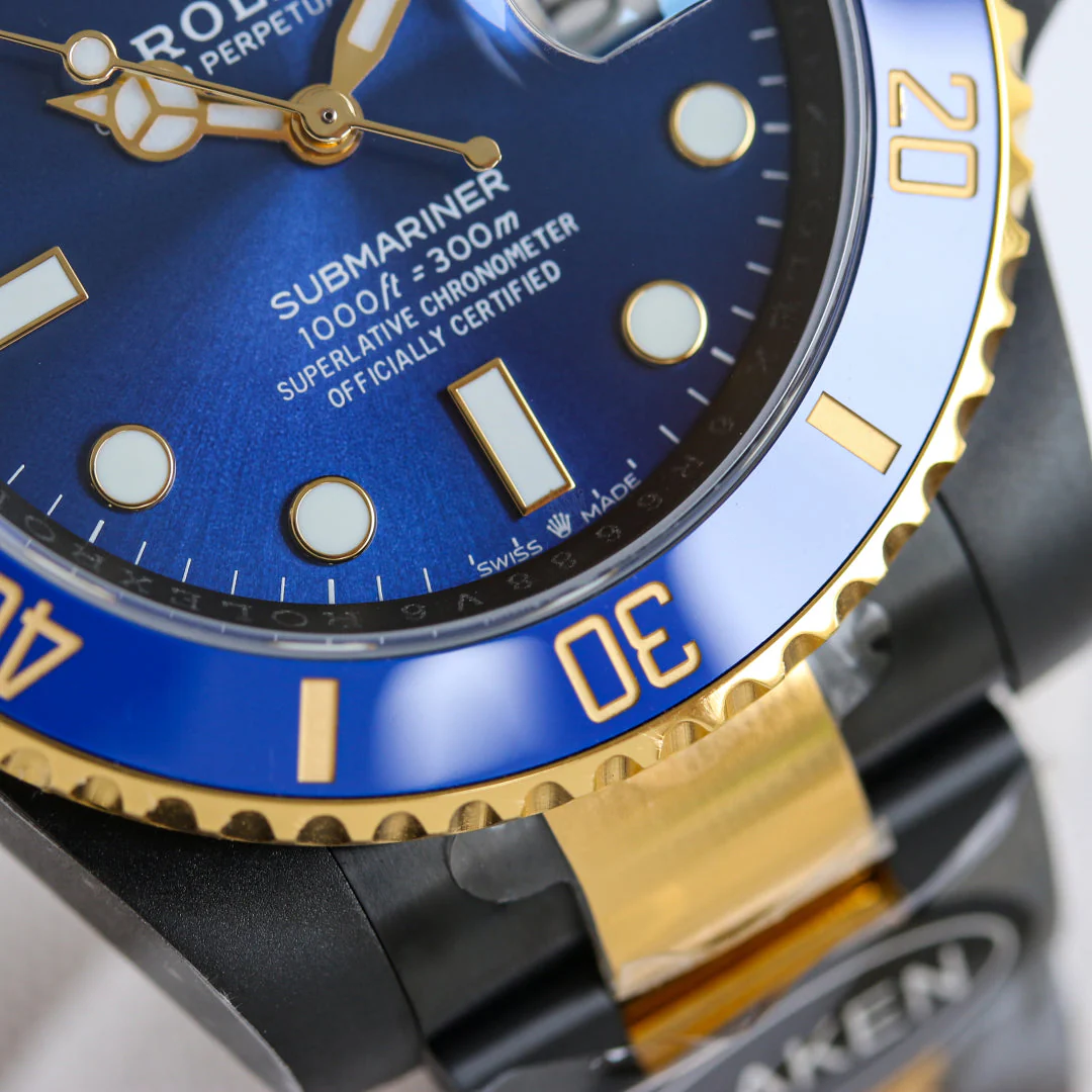 Rolex Blaken Submariner 40mm Black Gold Blue Dial