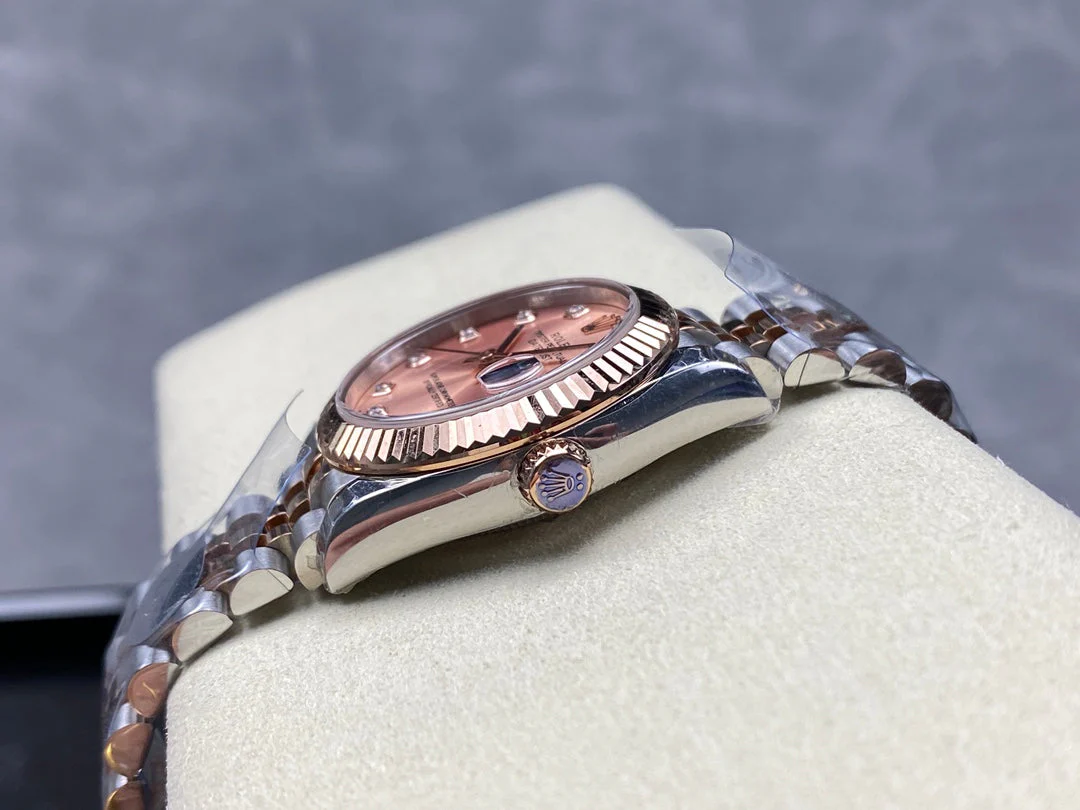 Datejust 31mm Pink Gold Steel Salmon Dial Diamond Numerals