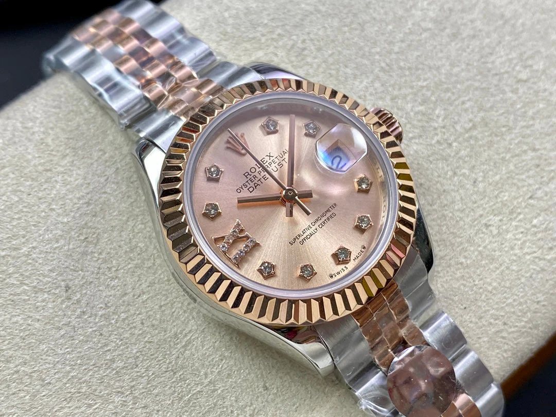 DATEJUST 28 TWO-TONE PINK GOLD STEEL
