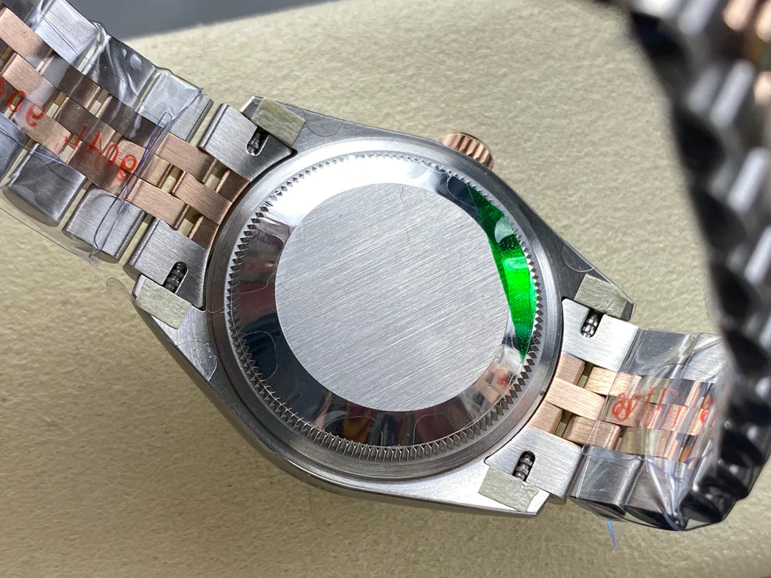 Datejust 31mm Pink Gold Steel Diamond Bezel Dark Grey Dial Diamond Numerals