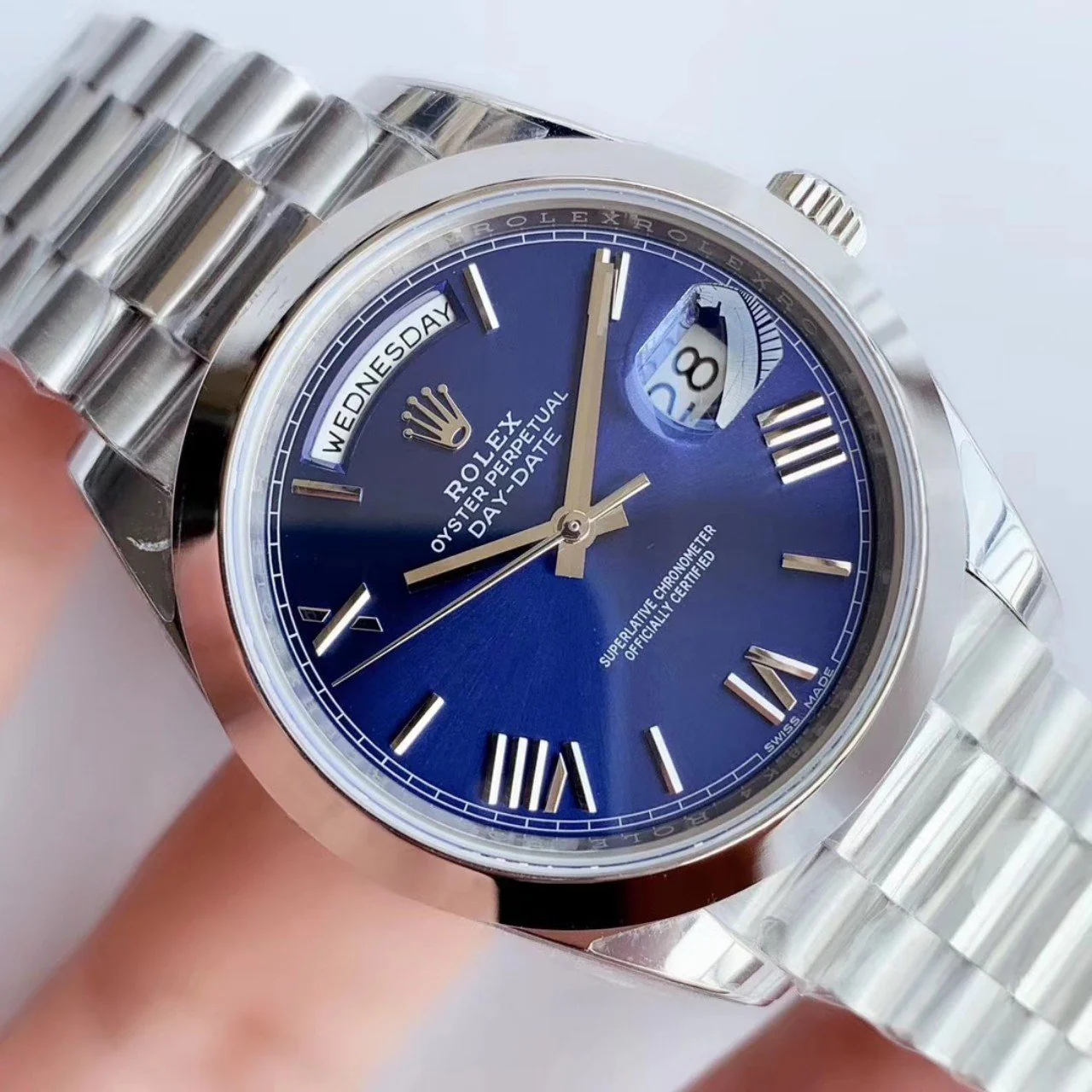 DAY-DATE 41MM STAINLESS STEEL BLUE DIAL