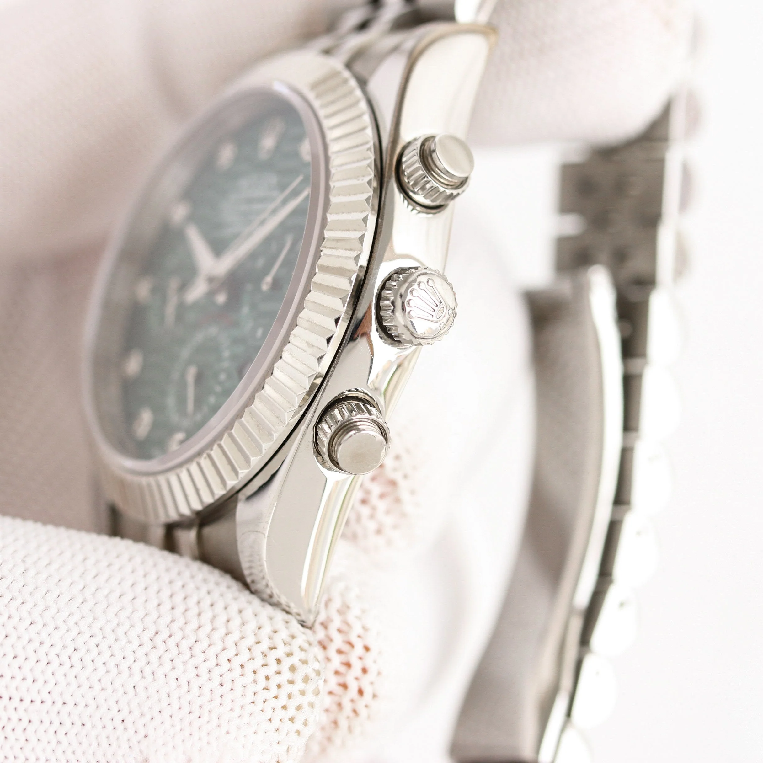 Rolex Daytona 41mm Silver Green Blue