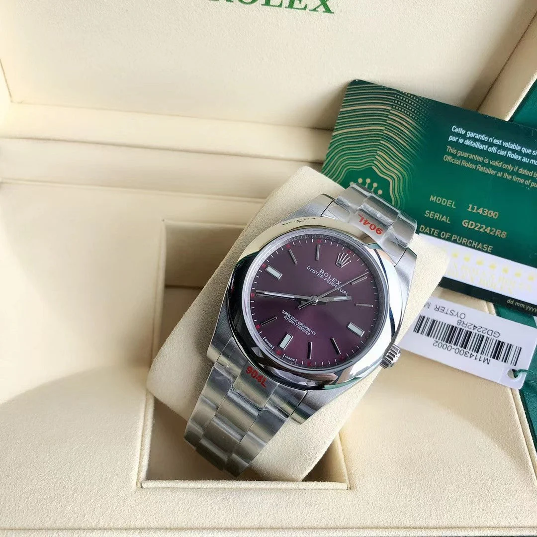 OYSTER PERPETUAL 41MM STAINLESS STEEL PURPLE DIAL
