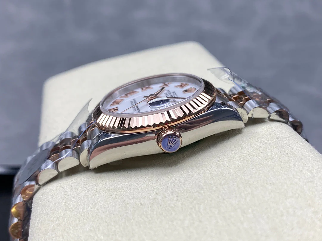 Datejust 31mm Pink Gold Steel White Dial