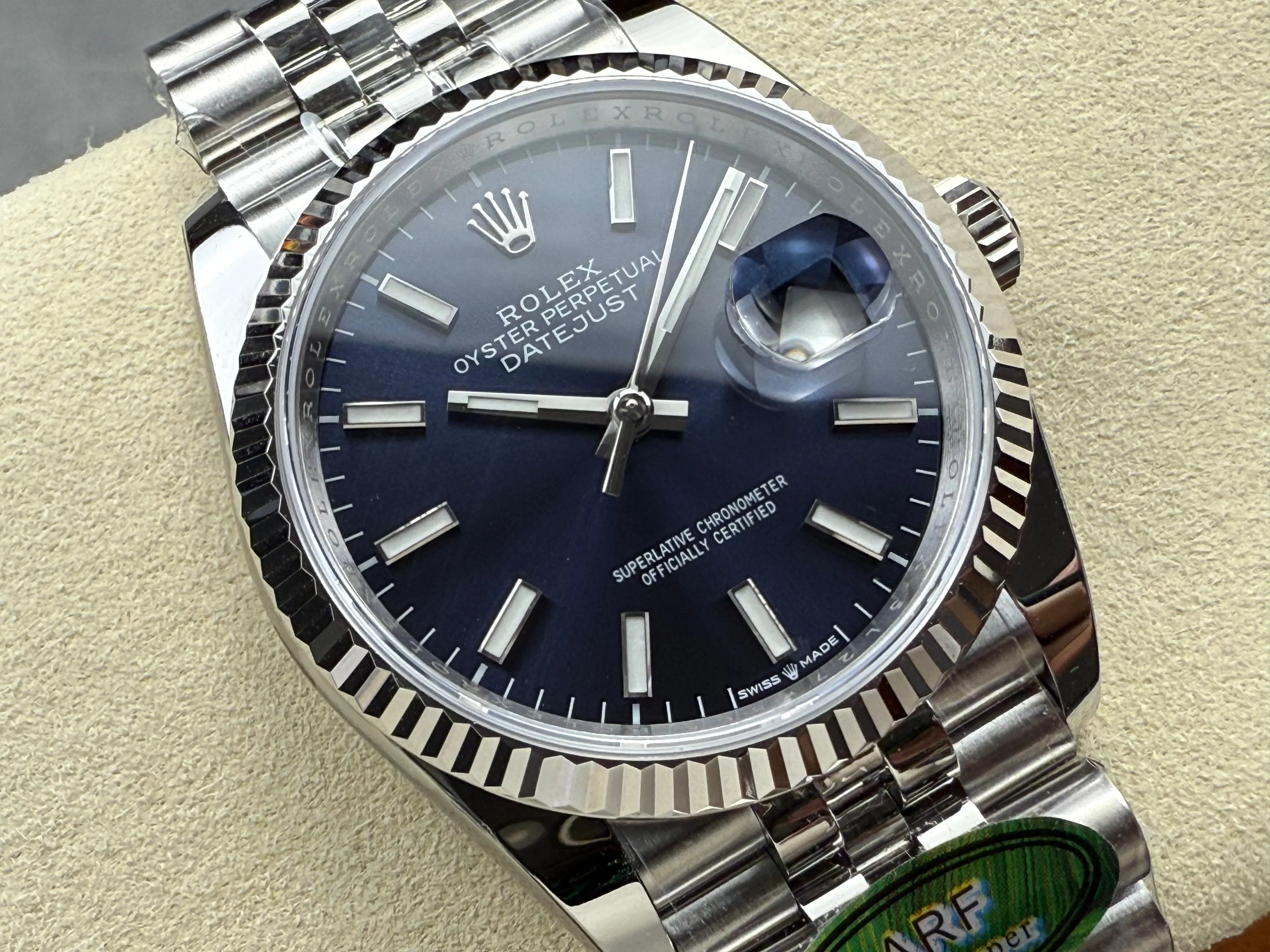 Rolex Day-Date 36mm Silver Navy Blue