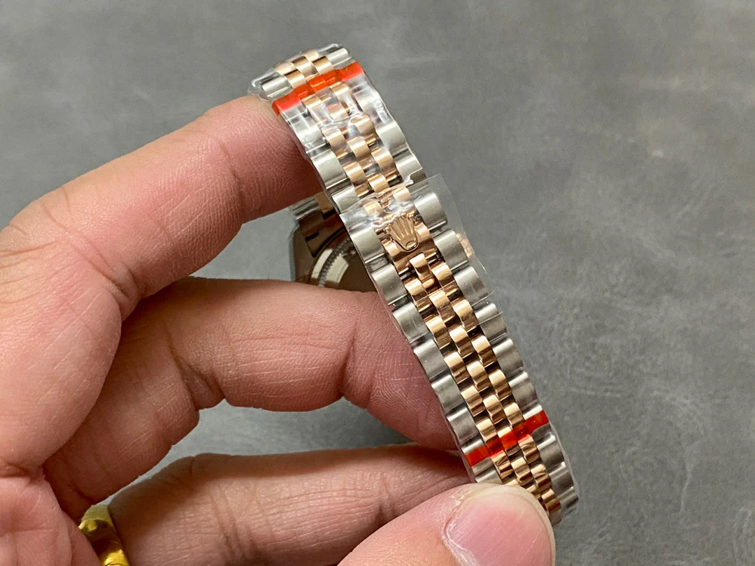 DATEJUST 28MM PINK GOLD STEEL CHOCOLATE DIAL