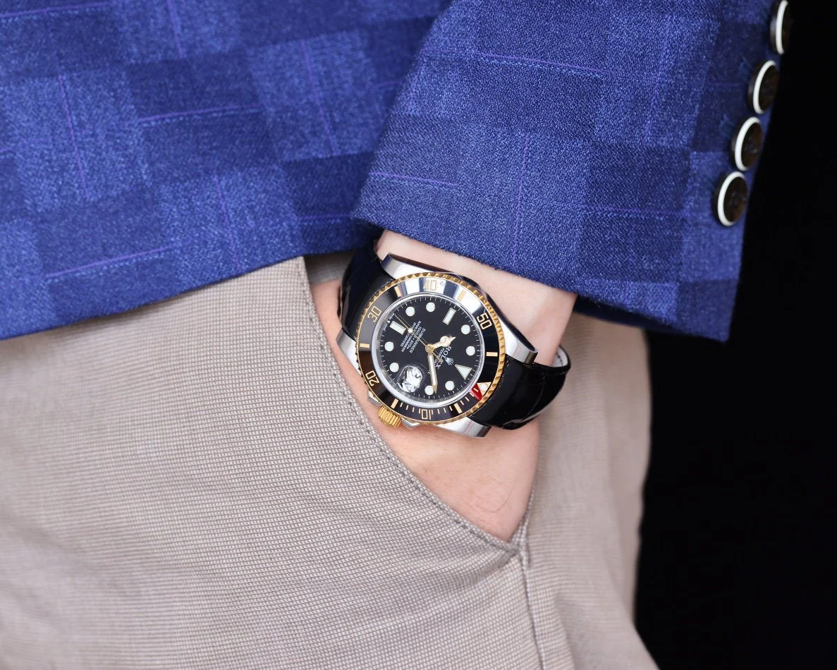 SUBMARINER DATE 40 STEEL CASE GOLD BLACK CERAMIC LEATHER