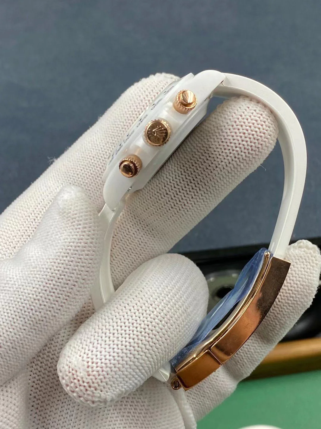 DAYTONA CUSTOM 40MM WHITE CERAMIC YELLOW WHITE DIAL