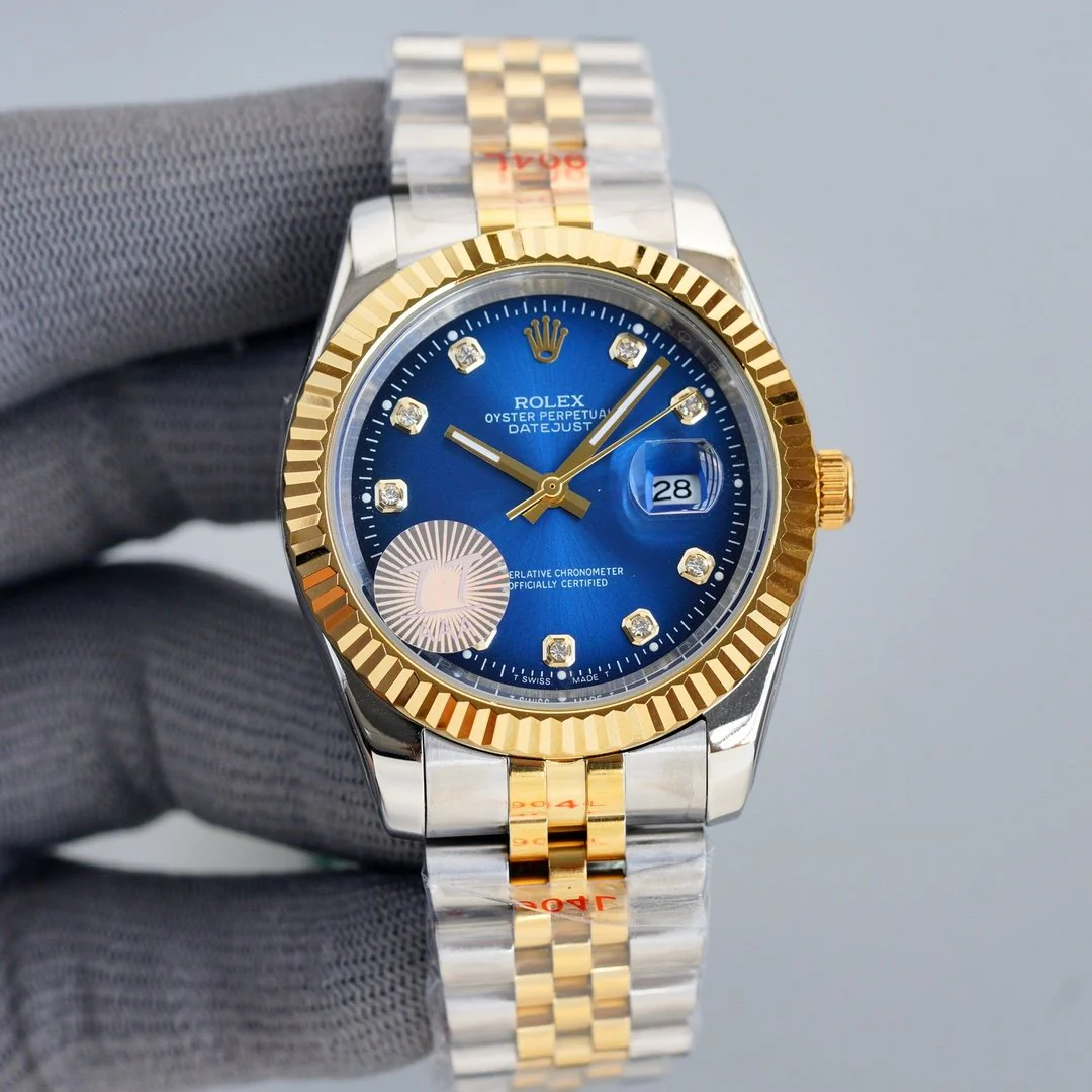 DATEJUST 41MM TWO TONE BLUE DIAL DIAMOND NUMERALS