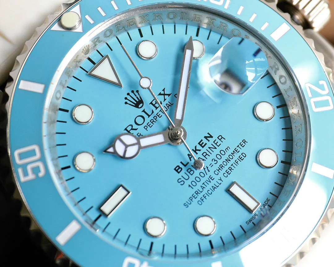 Rolex Blaken Submariner 40mm White Blue