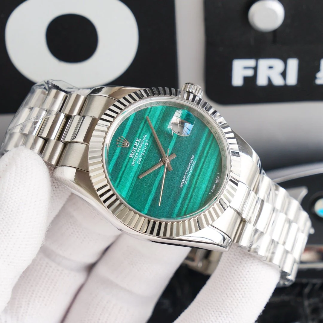 DATEJUST 41 STAINLESS STEEL CUSTOM BLUE EMERALD DIAL