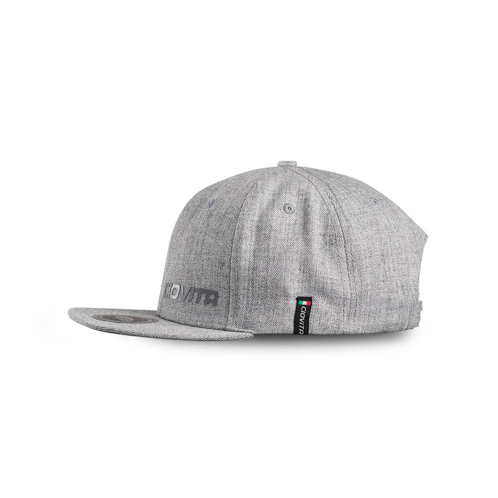 Grey Flat Peak Snapback Cap