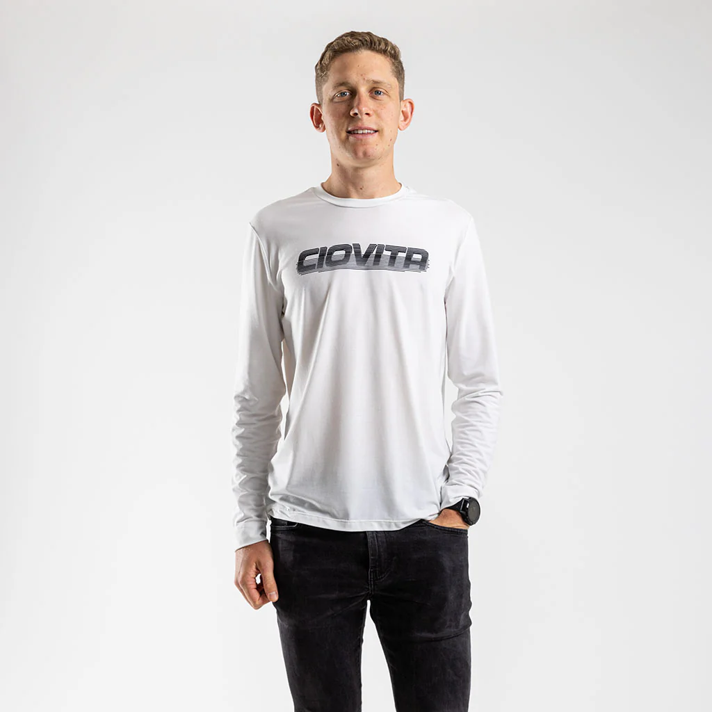 Men's Core Casual Long Sleeve T Shirt (White)