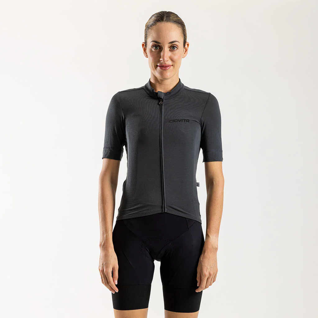 Women's Pecora Merino Cycling Jersey (Charcoal)