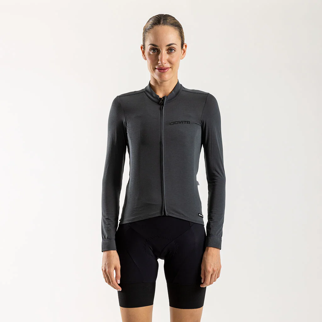 Women's Pecora Long Sleeve Merino Jersey (Charcoal)