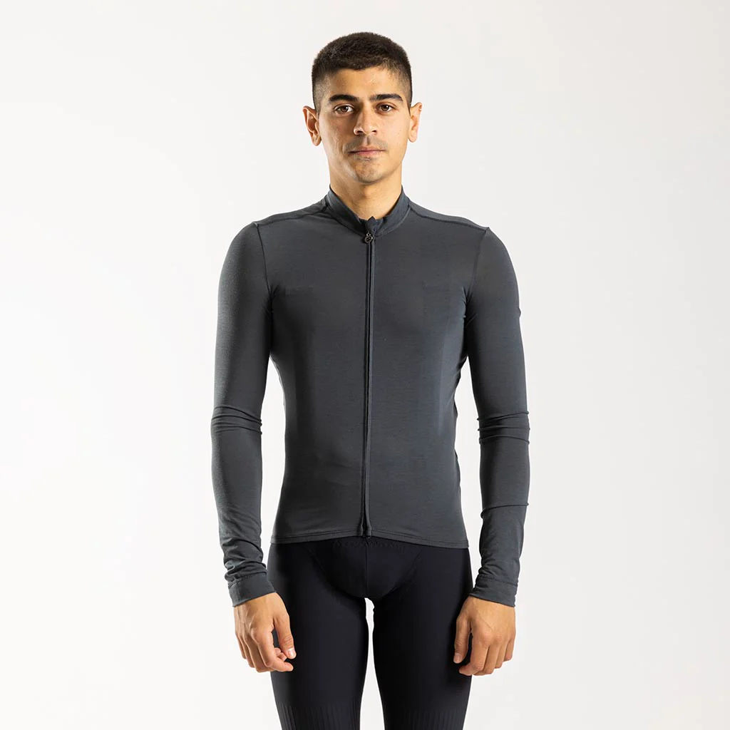 Men's Pecora Long Sleeve Merino Jersey (Charcoal)