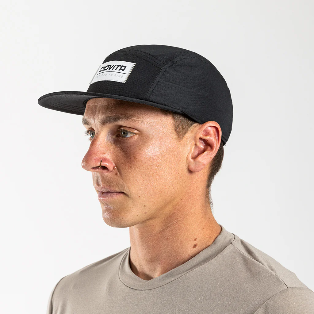 Flat Peak Strap-back Cap (Black)