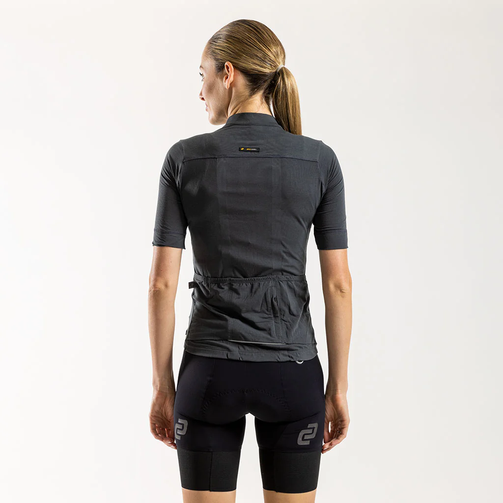 Women's Pecora Merino Cycling Jersey (Charcoal)