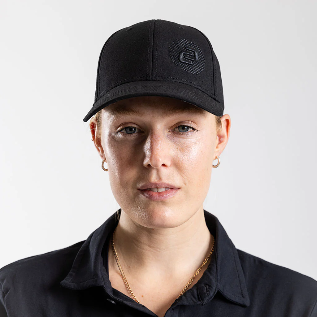 Recycled Curved Peak Snapback Cap (Black)