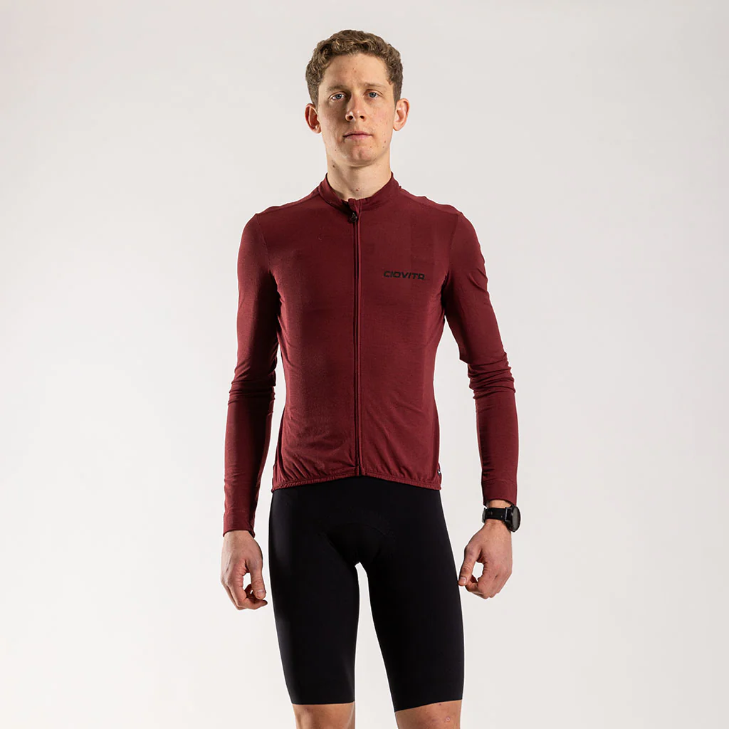 Men's Pecora Long Sleeve Merino Jersey (Bloodstone)