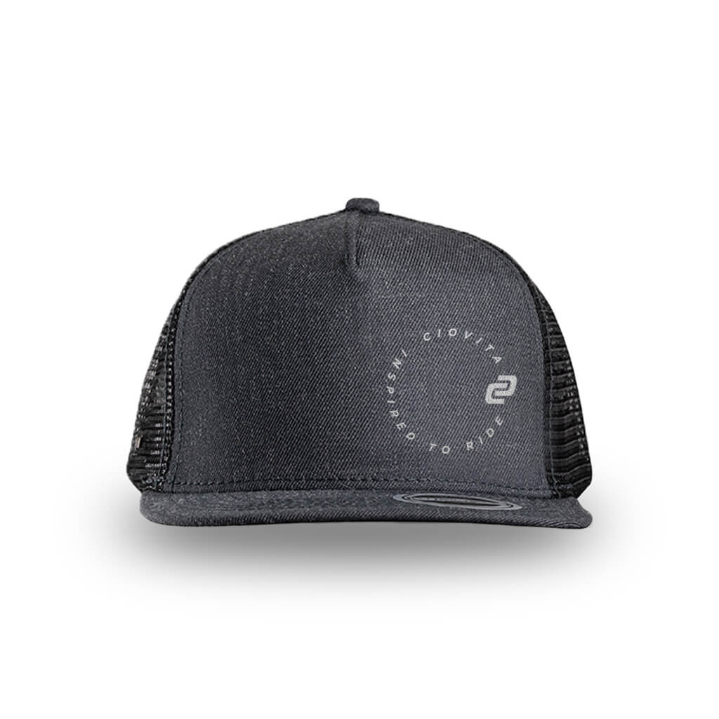 Flat Peak Trucker Cap (Grey Melange)